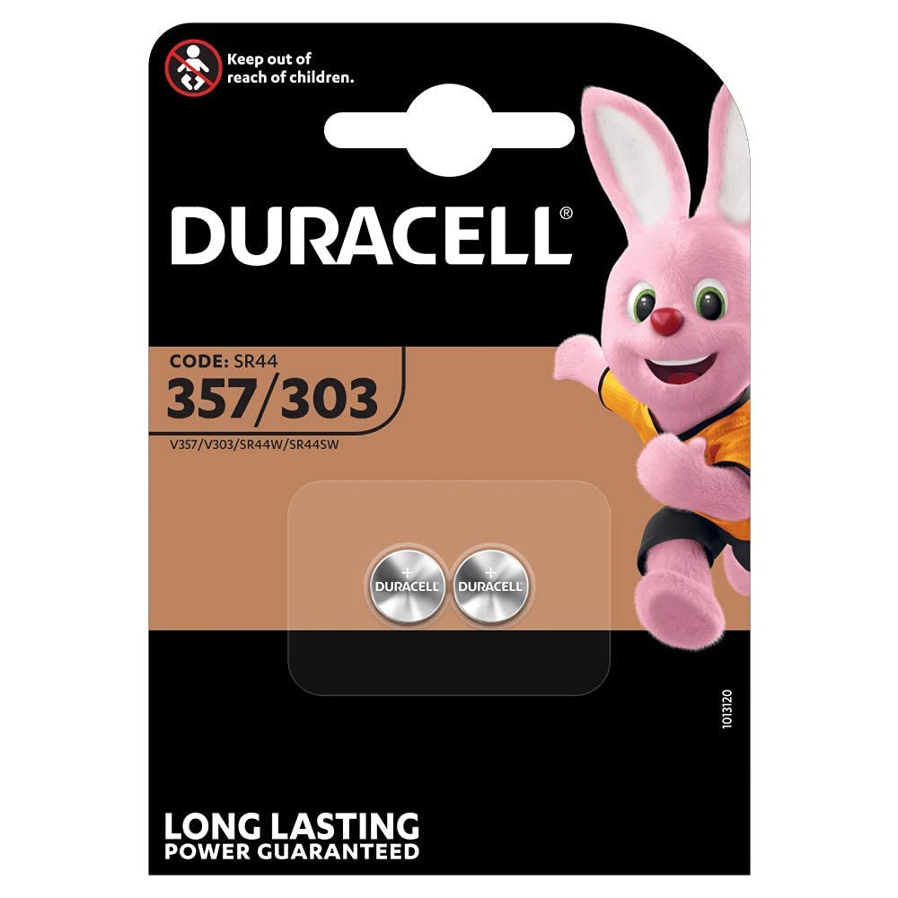 Pile bouton silver oxide Duracell 357/303 1,5V 2 pcs