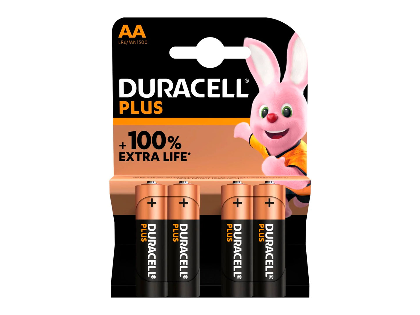 Pile alcaline Duracell Plus AA 4X