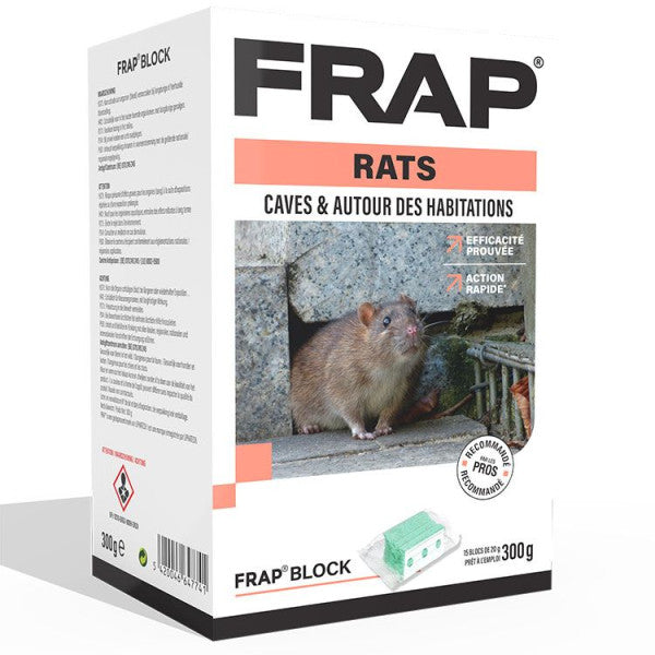 FRAP Block Caves & Autour des Habitations 300 g - Appât Anti-Rats