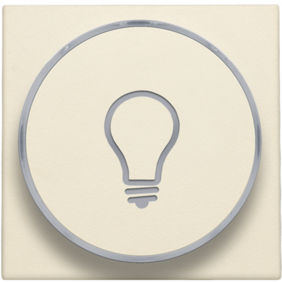 Set de finition avec anneau transparent avec symbole lampe pour bouton-poussoir 6 A avec LED couleur ambre avec culot E10, Niko (101-64008)