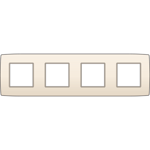 Quadruple plaque de recouvrement de 71 mm d'entraxe horizontale Niko (100-76400)