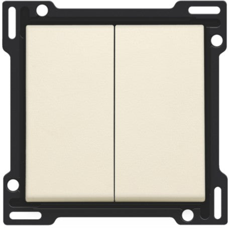 Set de finition pour interrupteur double allumage, interrupteur va-et-vient + bouton-poussoir N.O., interrupteur va-et-vient double ou bouton-poussoir double N.O. ou N.F. Niko (101-61505)