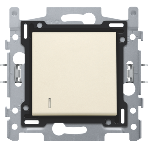 Bouton-poussoir NO avec 3 bornes, socle, bornes à vis et set de finition avec voyant Niko (100-60000)