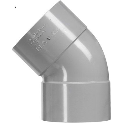 Coude à coller FF 45 ° PVC