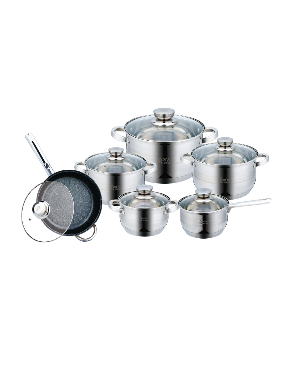 Batterie de cuisine inox 12 pièces