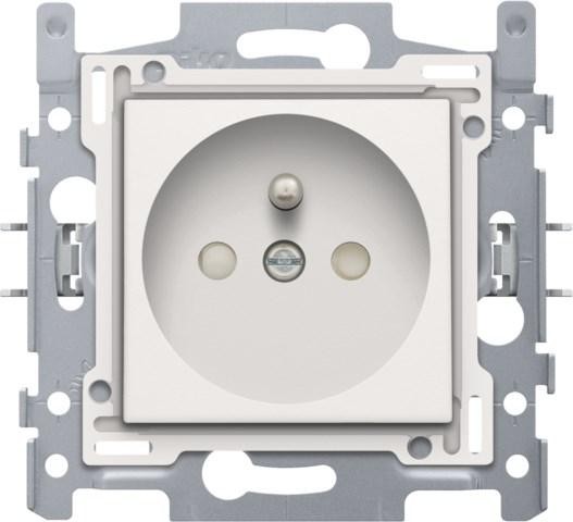 Prise de courant avec broche de terre socle et set de finition 28.5mm Niko (100-66600)