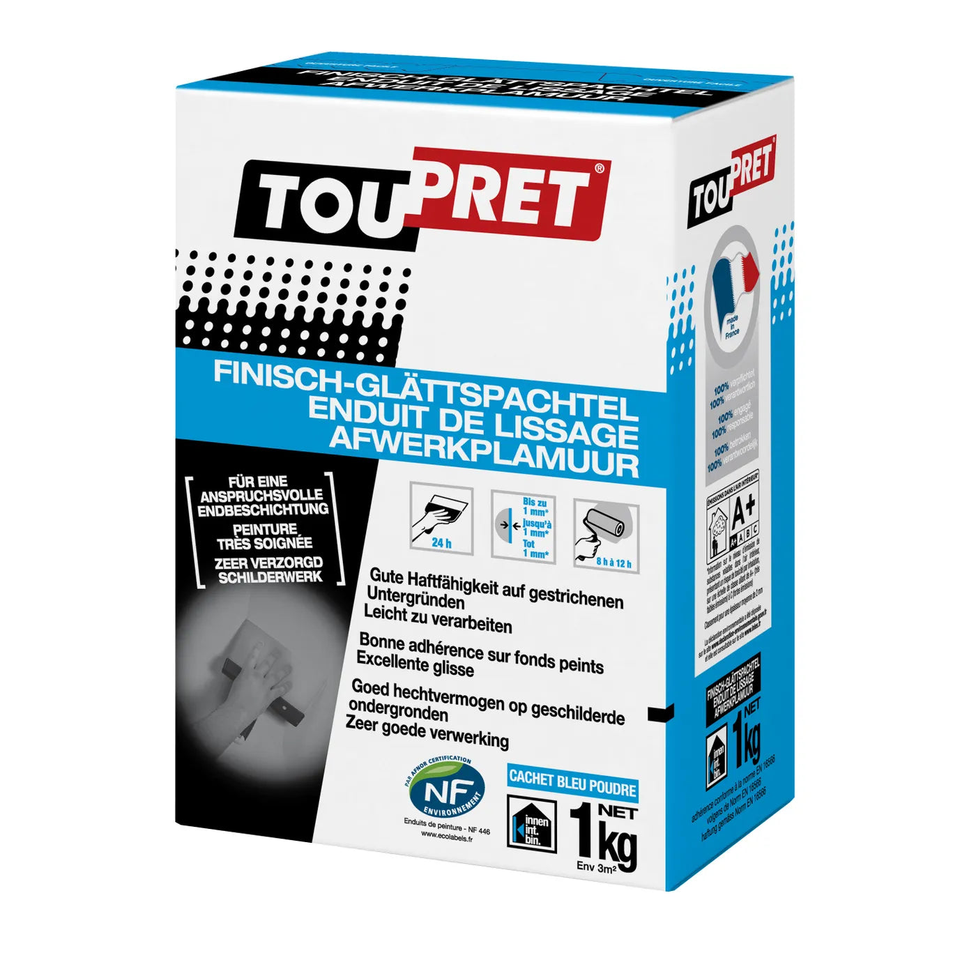 TOUPRET Enduit de lissage rapide 1kg - CACHET BLEU