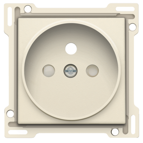 Set de finition pour prise de courant avec broche de terre et obturateurs de protection, profondeur d’encastrement de 21 mm Niko (100-66101)